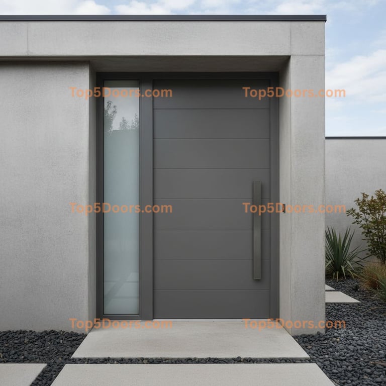 gray front door contemporary Door
