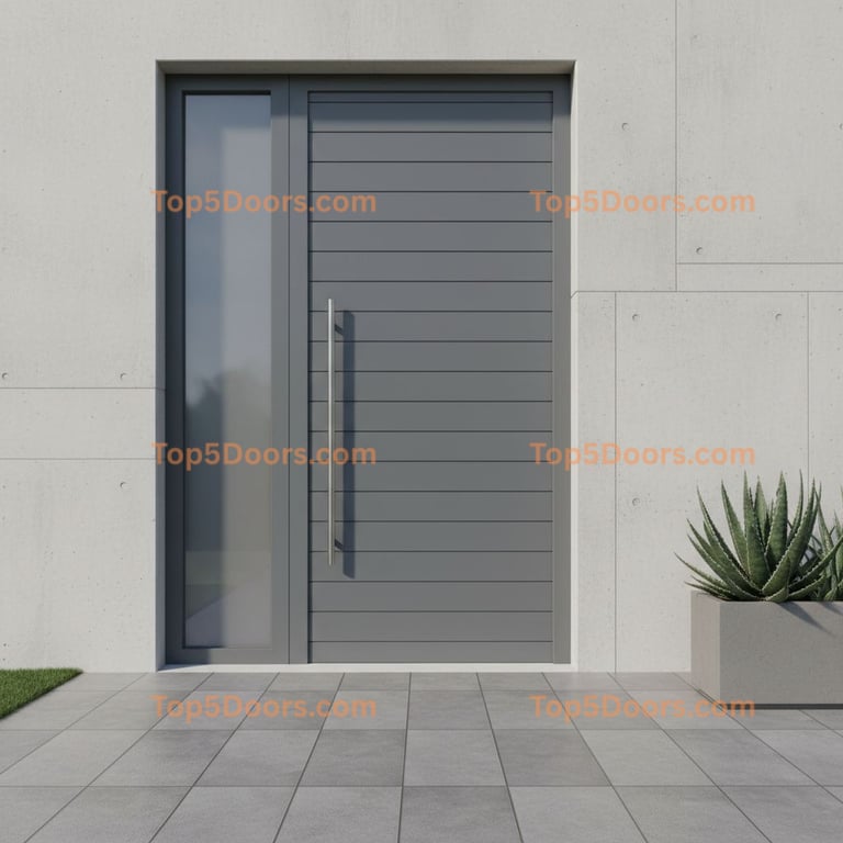 gray front door contemporary Door