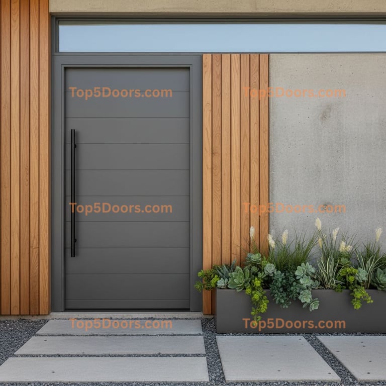 gray front door contemporary Door