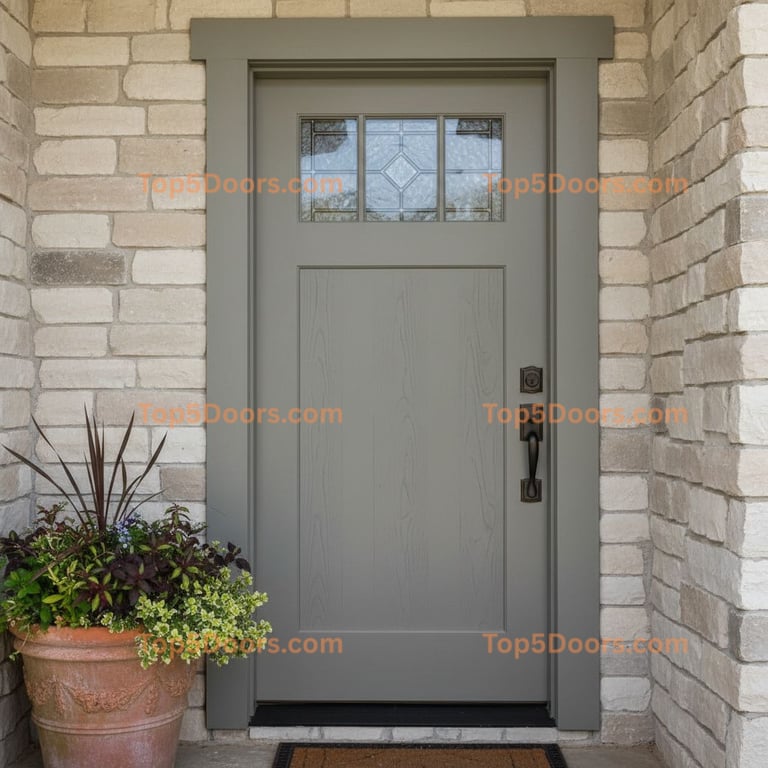 gray front door craftsman Door
