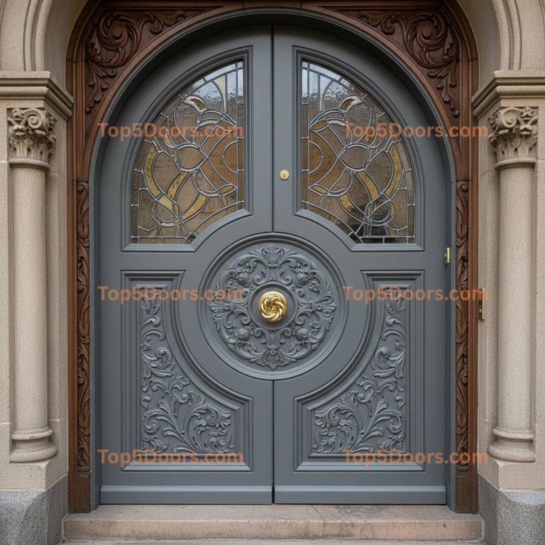 gray front door european classic Door