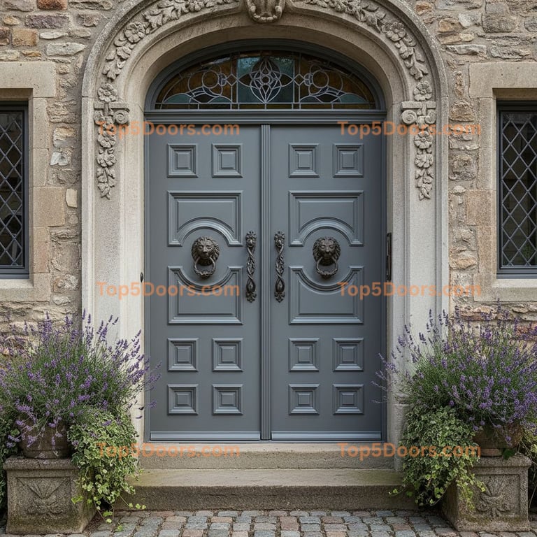 gray front door european classic Door
