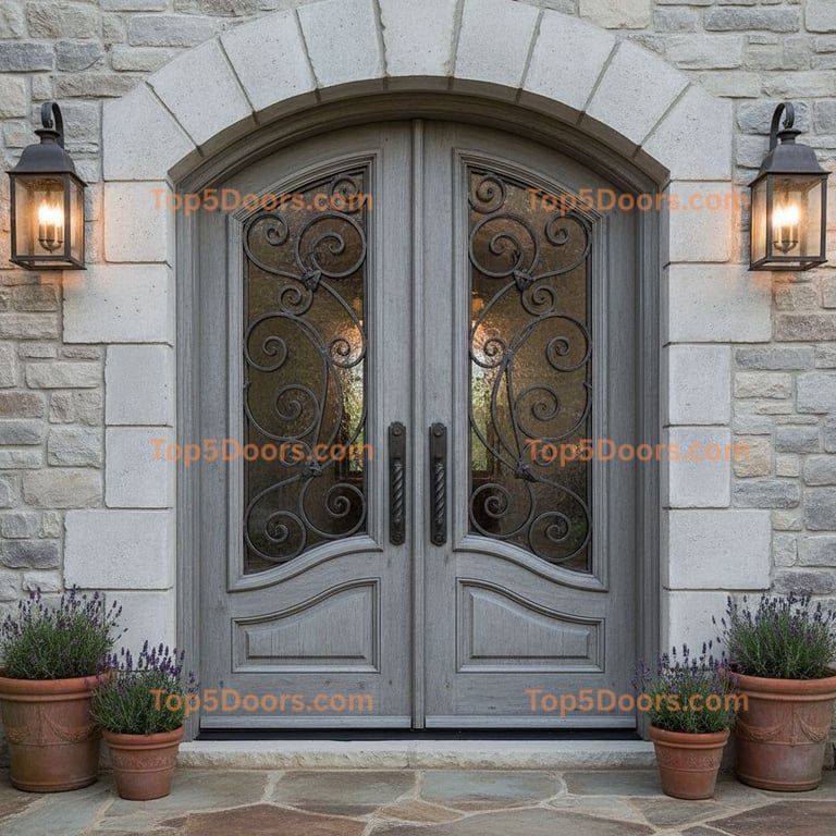 gray front door french provincial Door