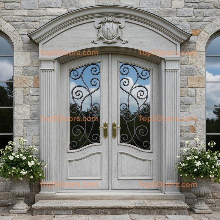 gray front door french provincial Door