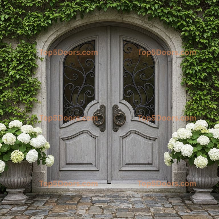 gray front door french provincial Door