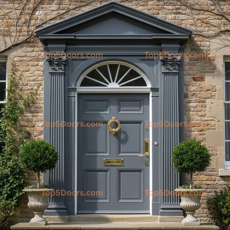 gray front door georgian Door