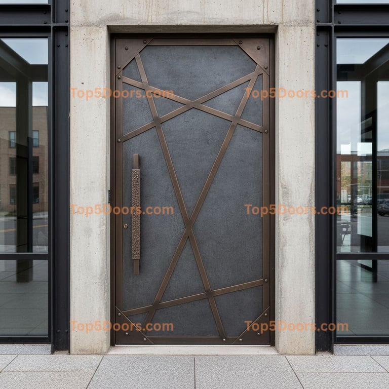 gray front door industrial Door