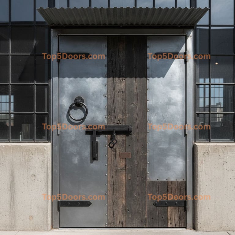 gray front door industrial Door
