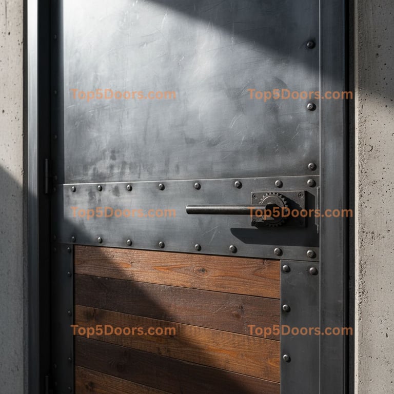 gray front door industrial Door