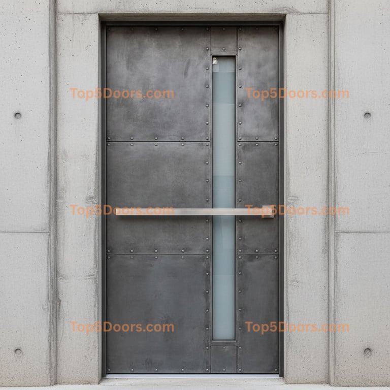 gray front door industrial Door