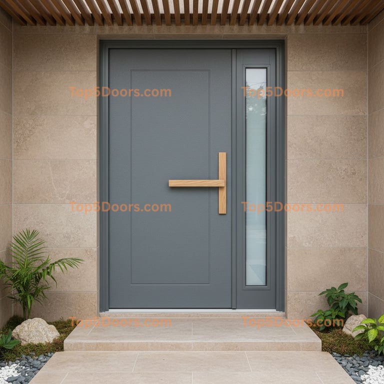 gray front door korean modern Door