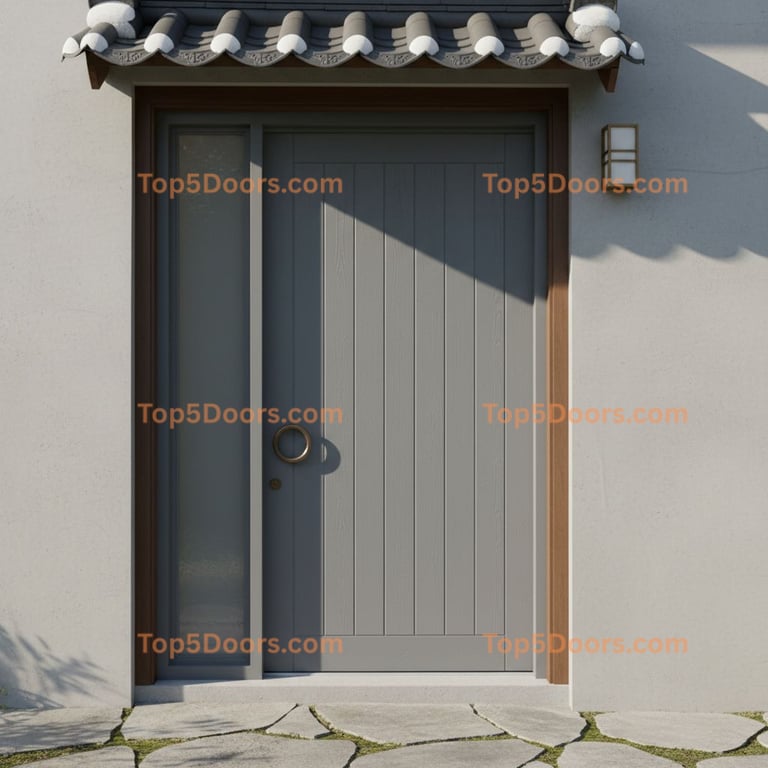 gray front door korean modern Door