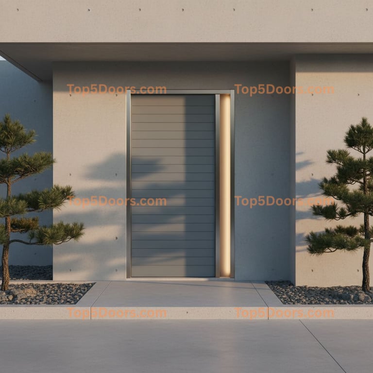 gray front door korean modern Door