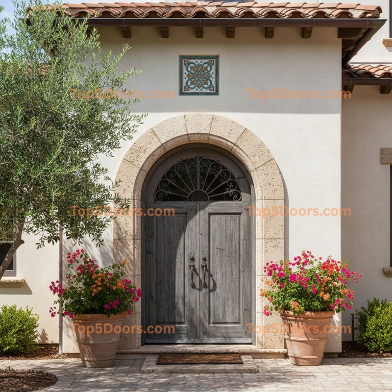 gray front door mediterranean Door