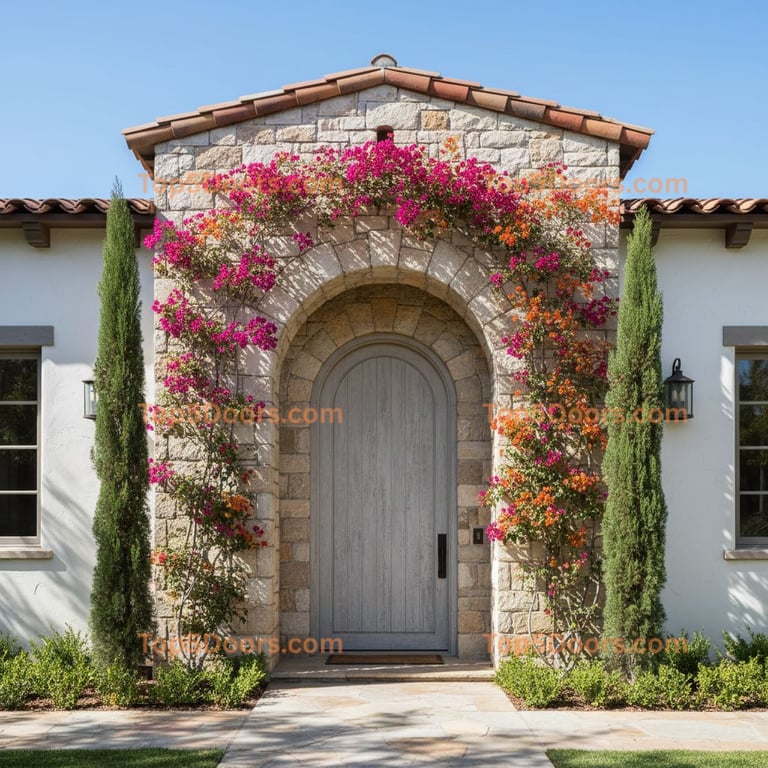 gray front door mediterranean Door