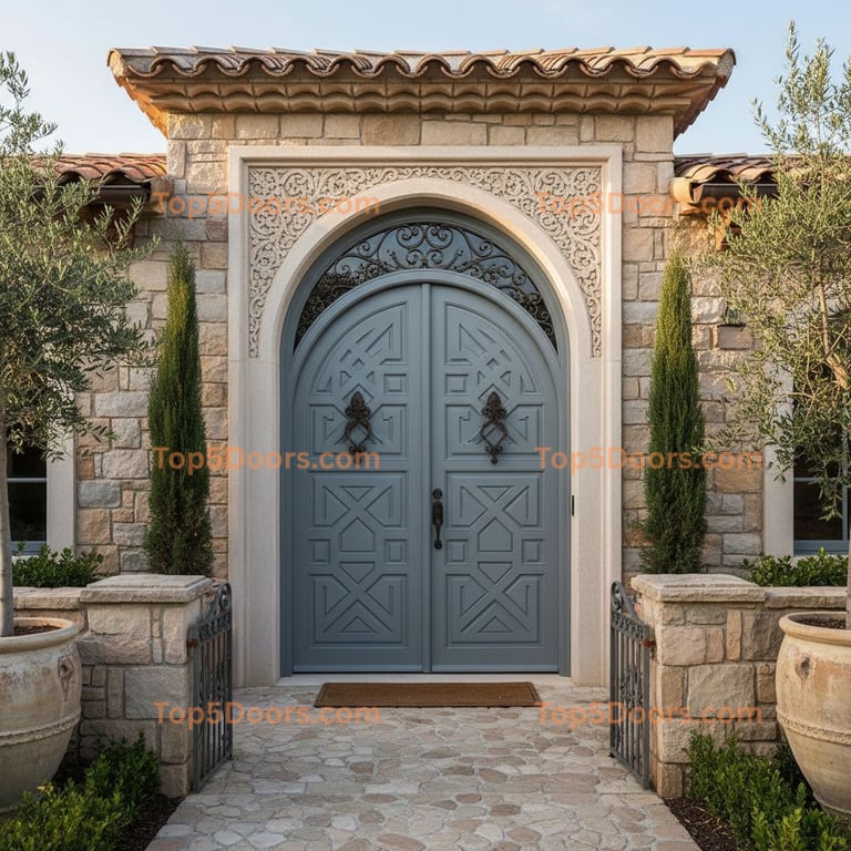 gray front door mediterranean Door