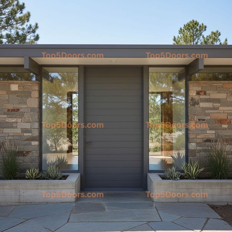 gray front door mid-century modern Door