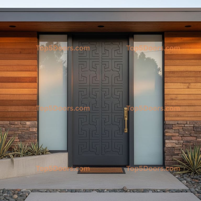 gray front door mid-century modern Door