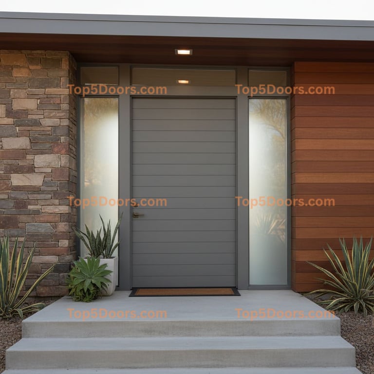 gray front door mid-century modern Door