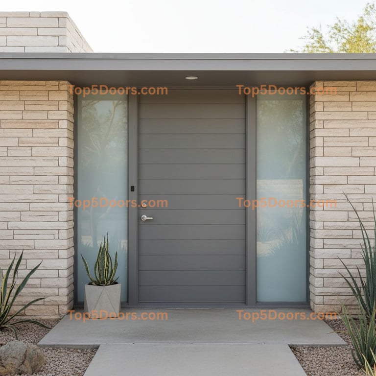 gray front door mid-century modern Door