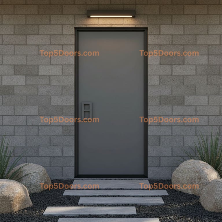 gray front door minimalist Door