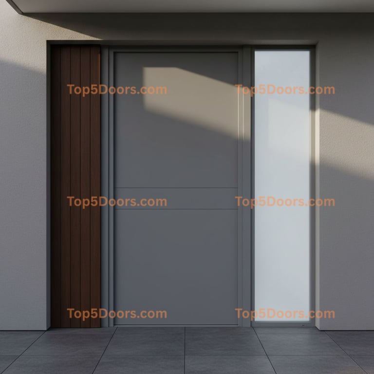 gray front door minimalist Door