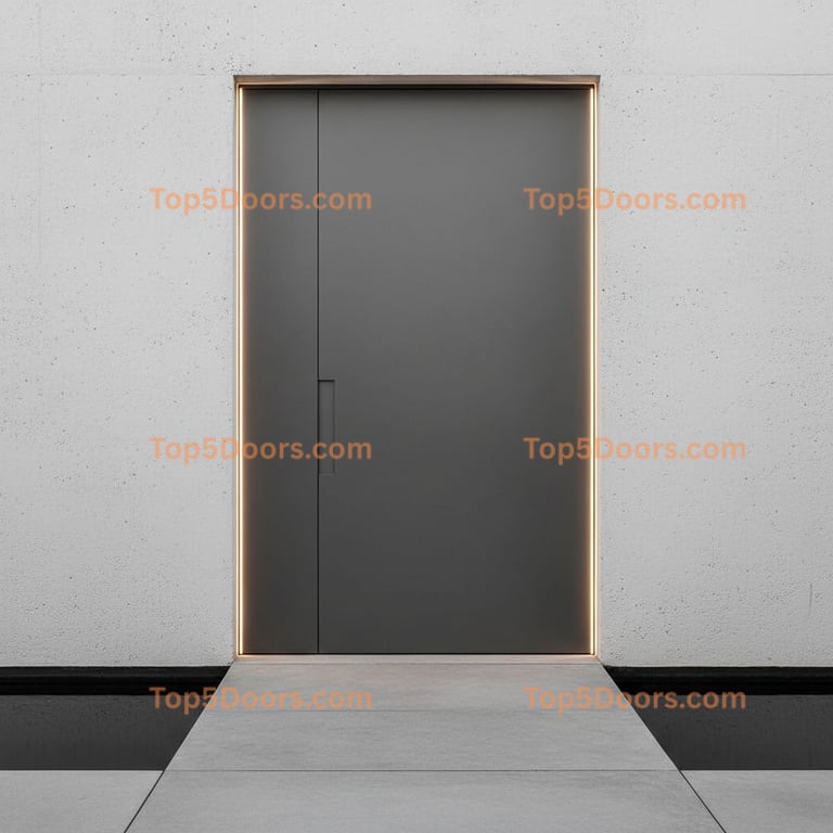 gray front door minimalist Door