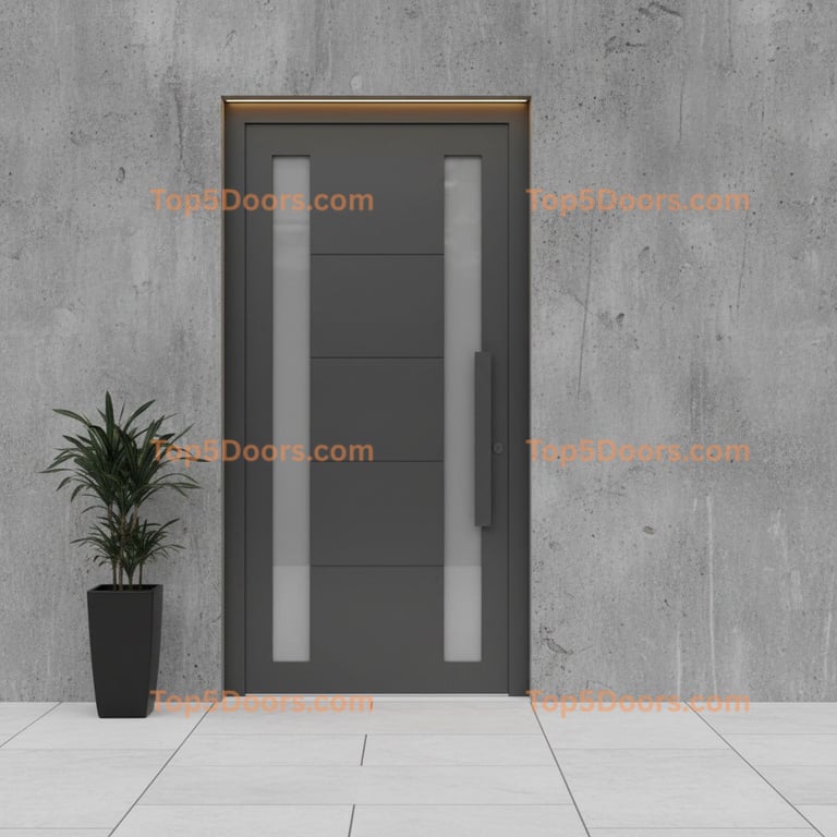 gray front door minimalist Door