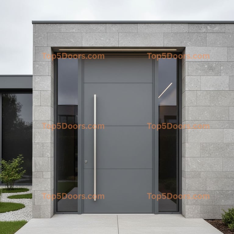 gray front door modern Door