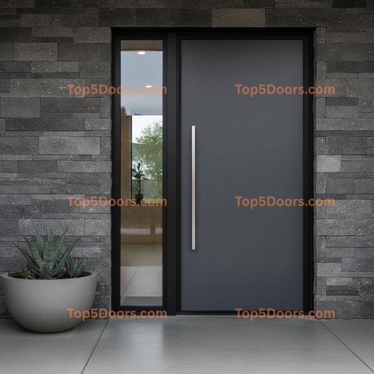 gray front door modern Door