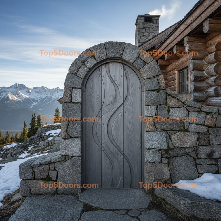 gray front door mountain lodge Door