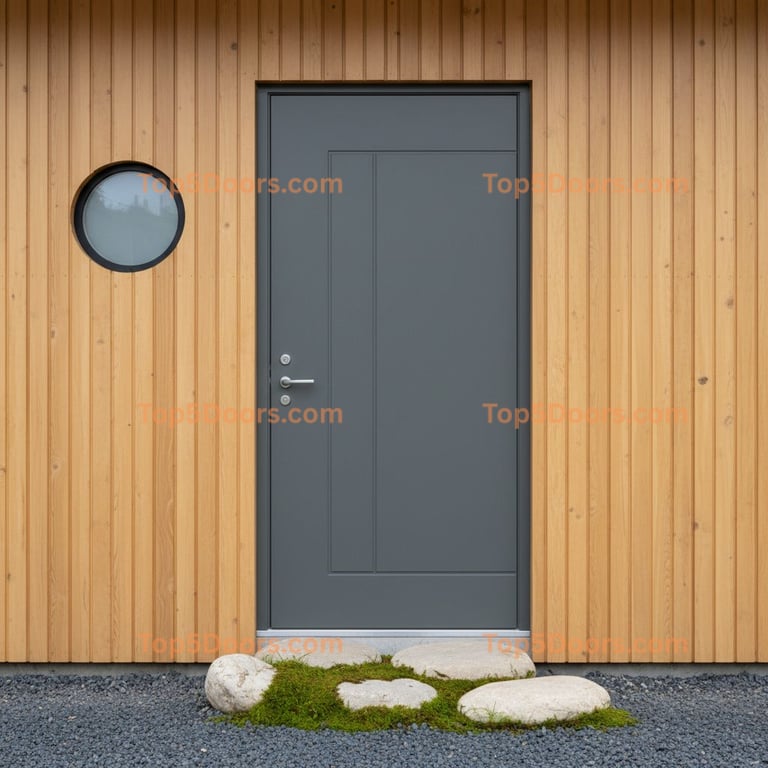 gray front door scandinavian Door