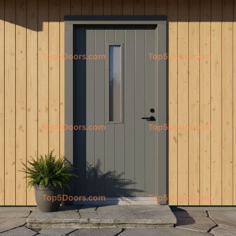 gray front door scandinavian Door