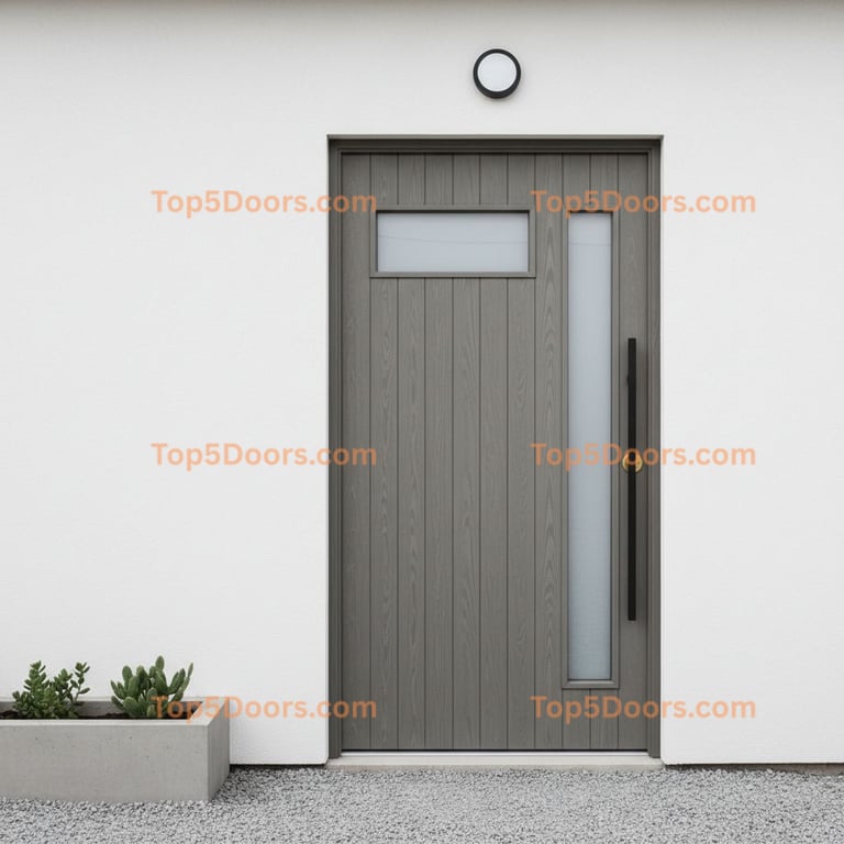 gray front door scandinavian Door