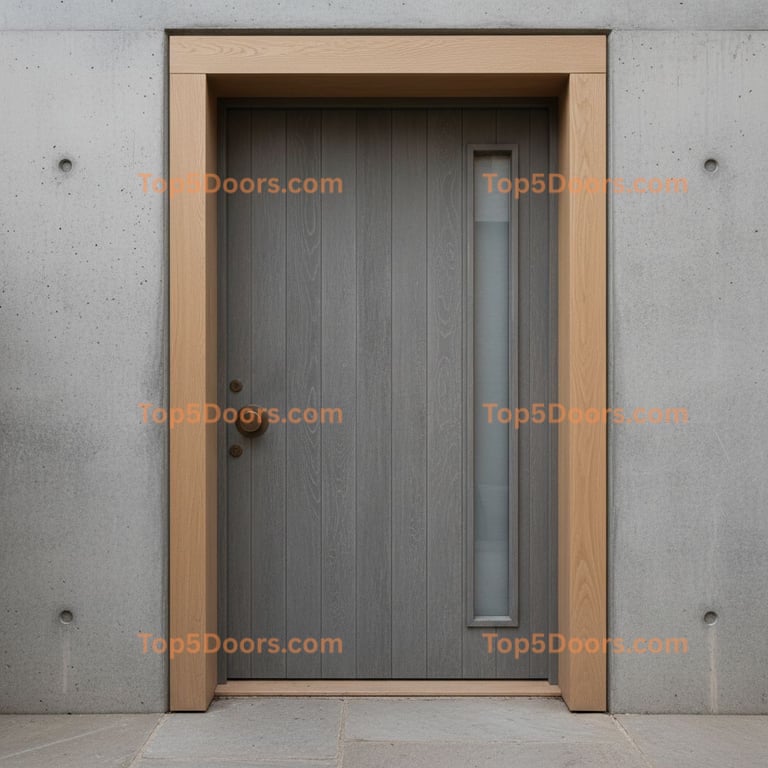 gray front door scandinavian Door