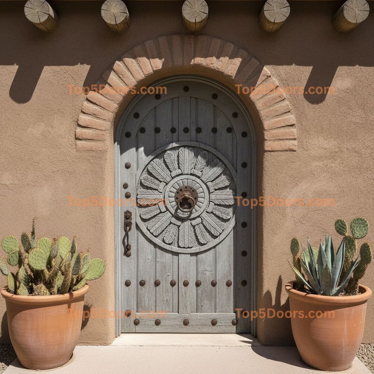 gray front door southwestern Door