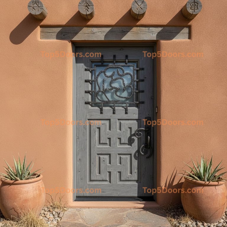 gray front door southwestern Door