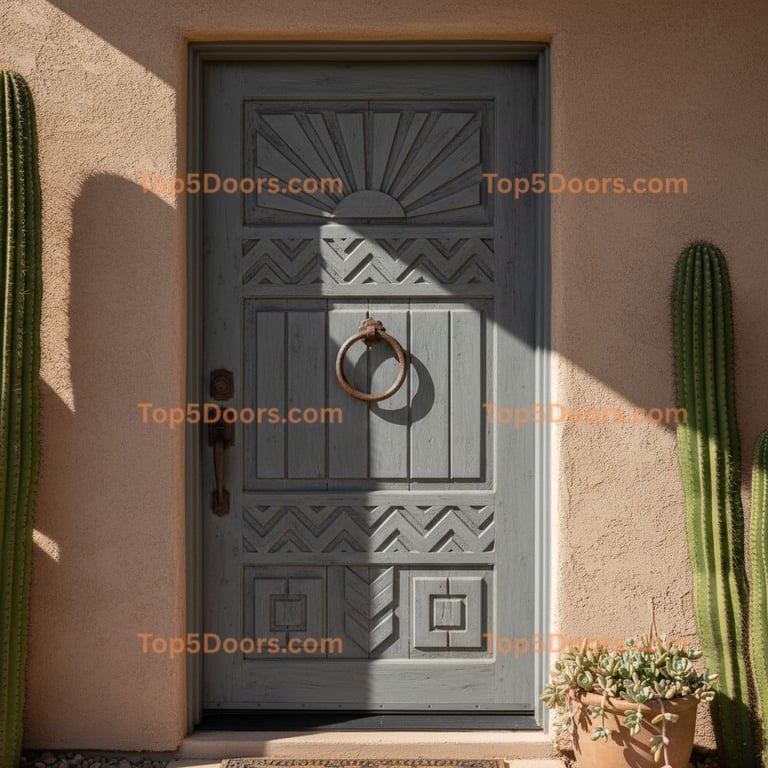 gray front door southwestern Door