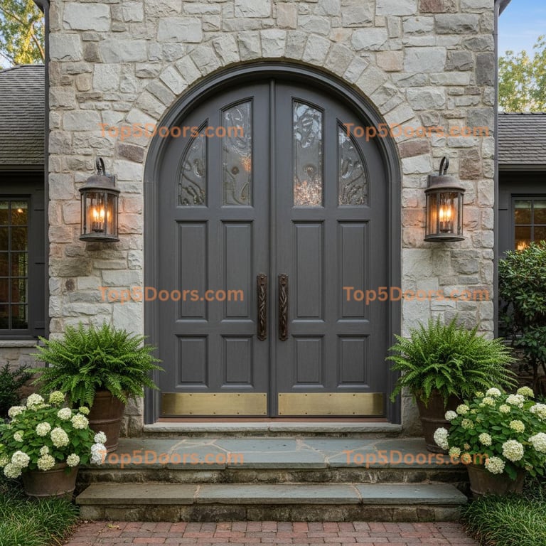 gray front door traditional american Door