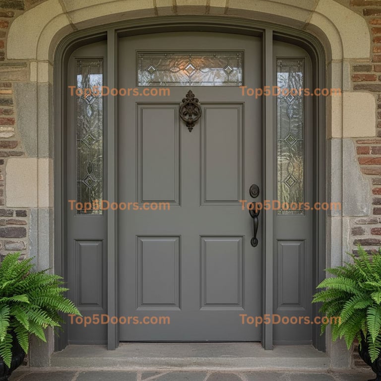 gray front door traditional american Door