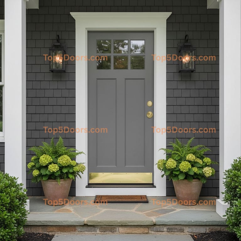 gray front door traditional american Door