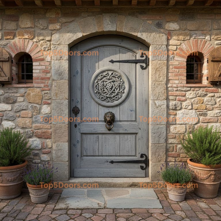 gray front door tuscan Door
