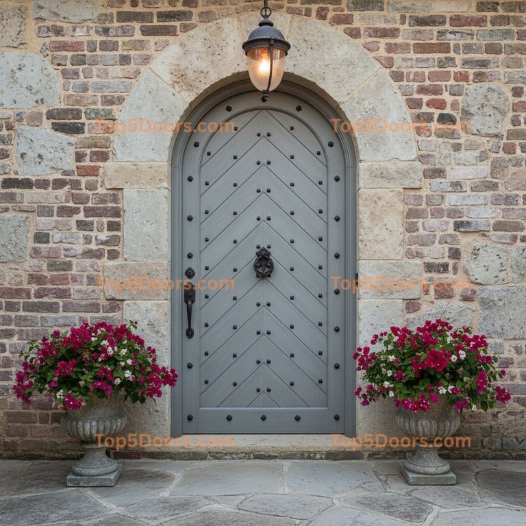 gray front door tuscan Door