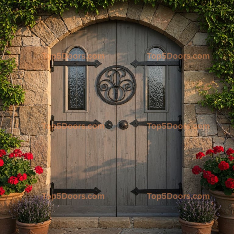 gray front door tuscan Door