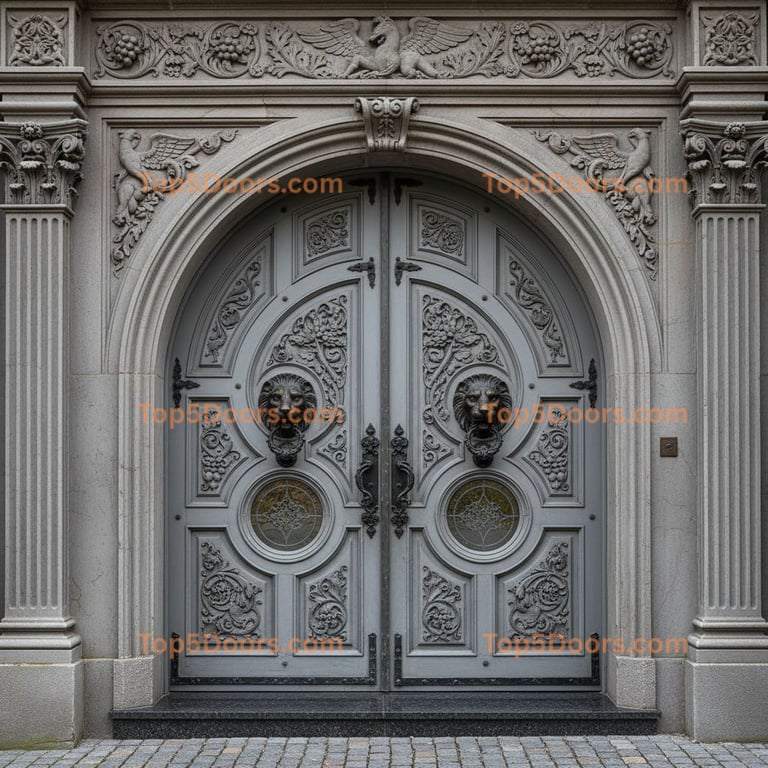 gray front door victorian Door