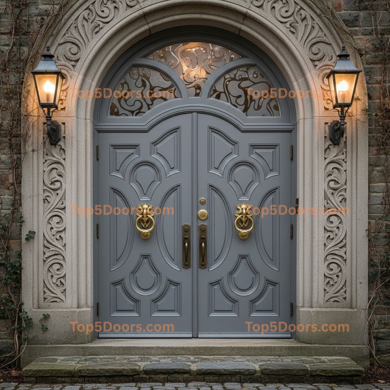 gray front door victorian Door