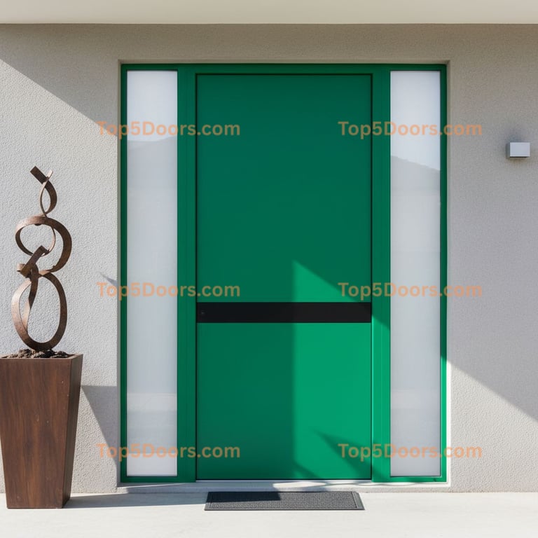 green front door contemporary Door