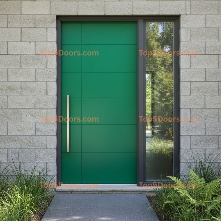 green front door contemporary Door