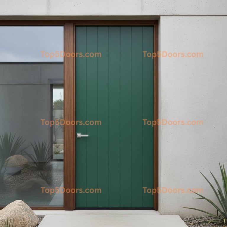 green front door contemporary Door