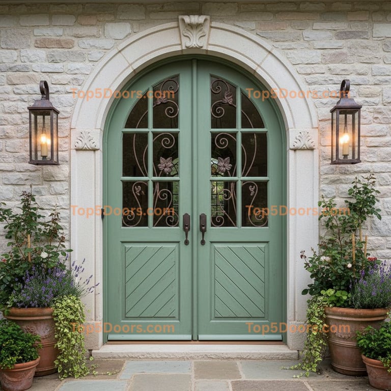 green front door french provincial Door